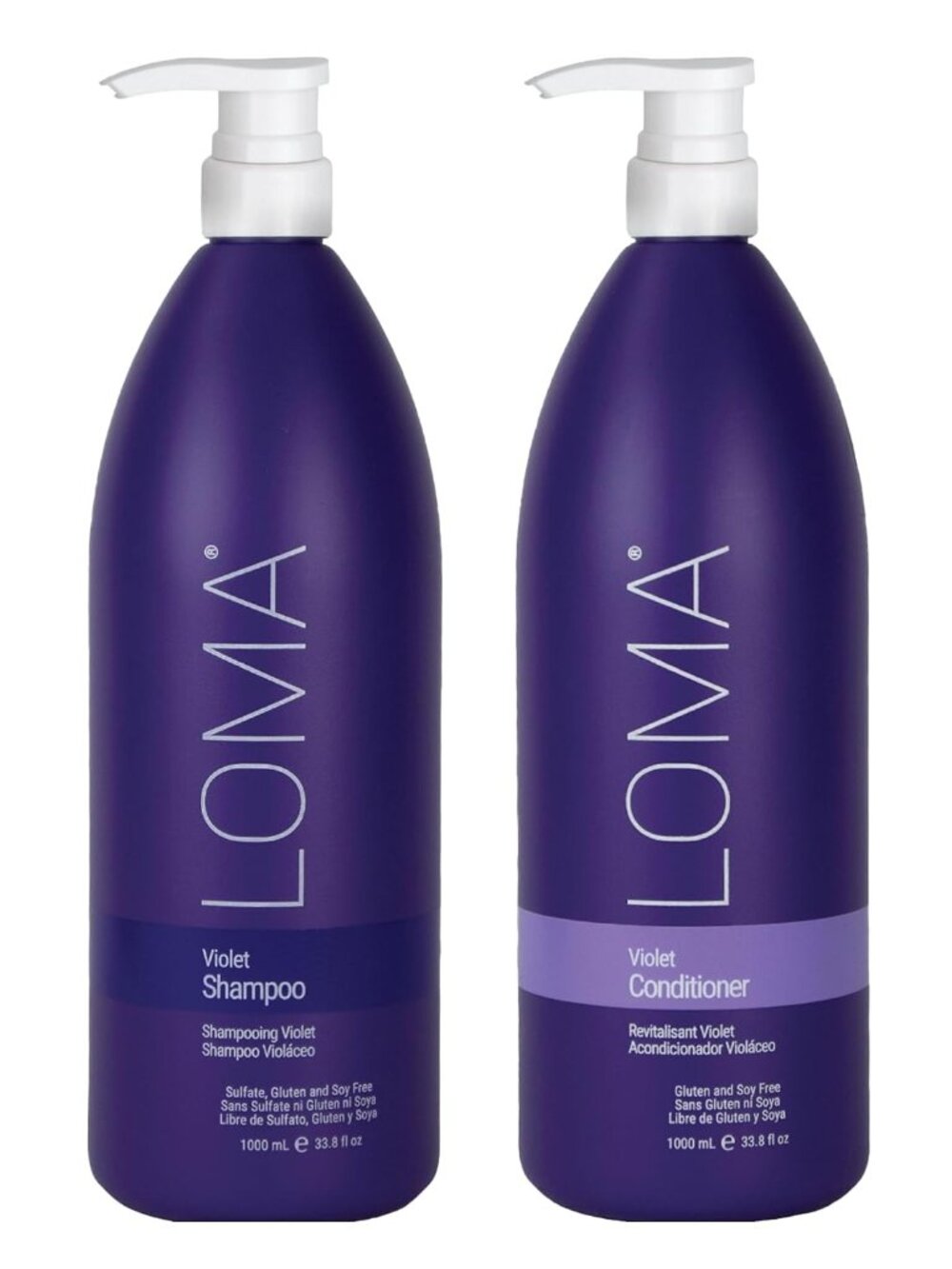 LOMA Violet Shampoo and Conditioner 33.8 oz with pumps